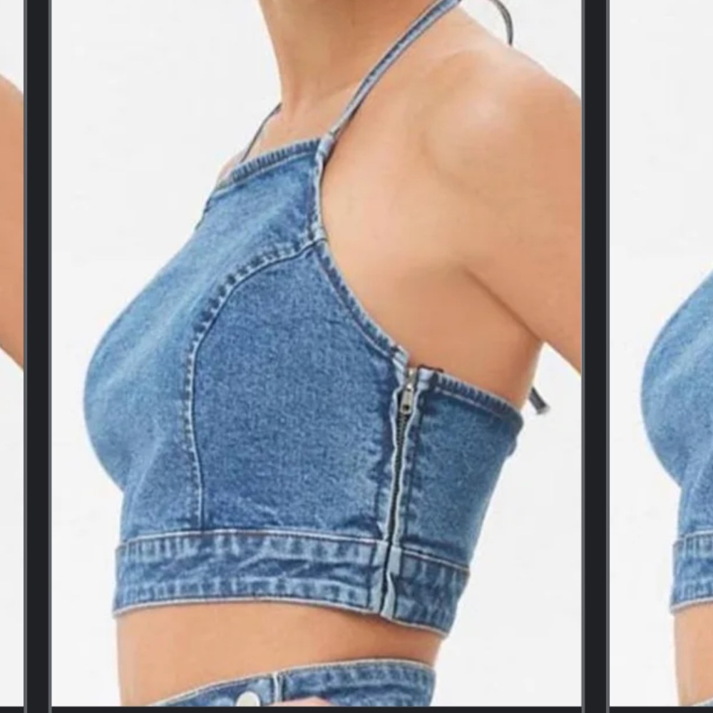 F21 Denim Halter top